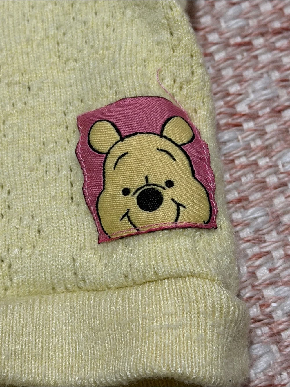 Disney Butter Yellow Knit Polo Top and Shorts Set with Winnie the Pooh Vintage